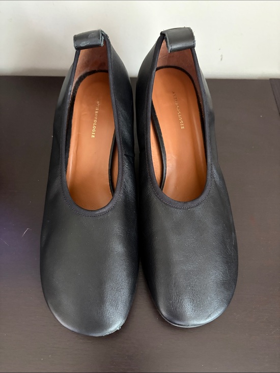 Anthropologie Shoes - Anthropologie Glove Ballet Block Heels Shoe Black Leather Sz 38 US Sz 7-7.5